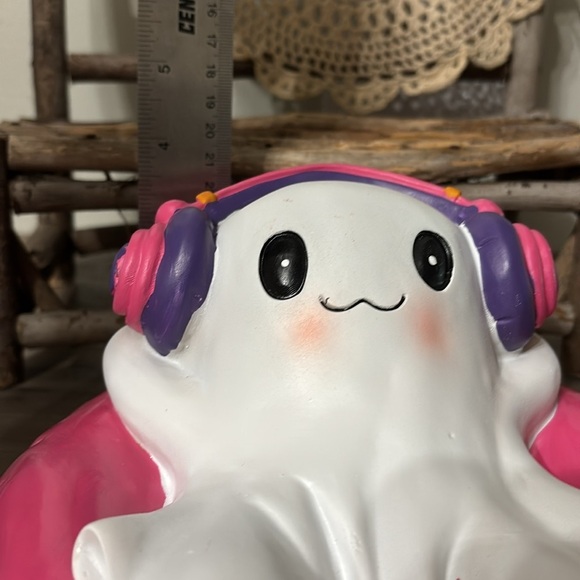 HERE LIES SUMMER GHOST WITH HEADPHONES ON FLOATY SUMMERWEEN DECOR - Picture 7 of 12